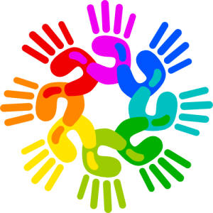 Rainbow Hand logo - only the hands - PNG