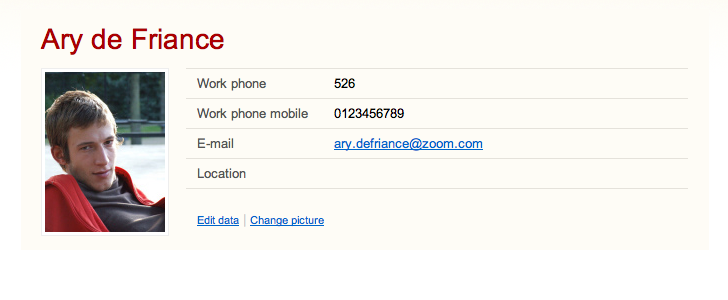 Screenshot of personalInfo block