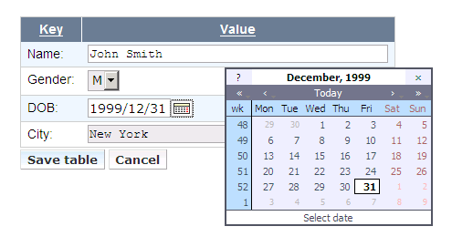 Edit table plugin