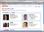 User list, with filter
