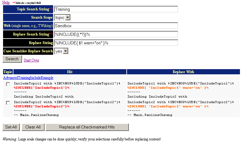 Global Search and Replace Example